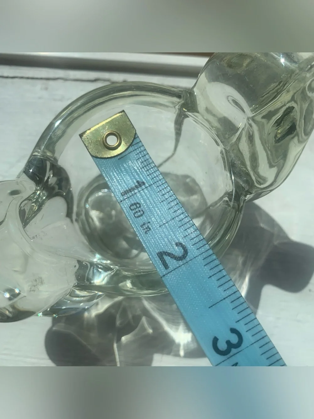 Adorable Vintage AVON clear glass chipmunk squirrel eating acorn candle holder
